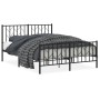 Estructura de cama cabecero y pie de cama metal negro 135x190cm de , Camas y somieres - Ref: Foro24-374454, Precio: 98,66 €, ...