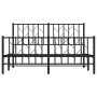 Estructura de cama cabecero y pie de cama metal negro 135x190cm de , Camas y somieres - Ref: Foro24-374454, Precio: 98,66 €, ...