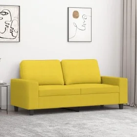 Sofá de 2 plazas de tela amarillo claro 140 cm de , Sofás - Ref: Foro24-359396, Precio: 234,76 €, Descuento: %