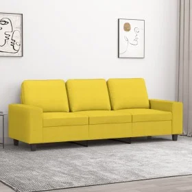 3-seater light yellow fabric sofa 180 cm by , Sofas - Ref: Foro24-359404, Price: 300,25 €, Discount: %