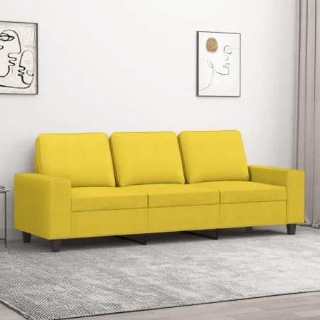 3-seater light yellow fabric sofa 180 cm by , Sofas - Ref: Foro24-359404, Price: 300,25 €, Discount: %