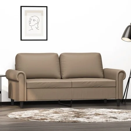 Sofá de 2 plazas de cuero sintético color capuchino 140 cm de , Sofás - Ref: Foro24-359508, Precio: 236,25 €, Descuento: %