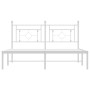 Estructura de cama de metal con cabecero blanca 150x200 cm de , Camas y somieres - Ref: Foro24-374390, Precio: 105,42 €, Desc...