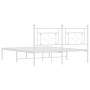Estructura de cama de metal con cabecero blanca 150x200 cm de , Camas y somieres - Ref: Foro24-374390, Precio: 105,42 €, Desc...