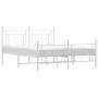 Estructura cama metal con cabecero y estribo blanco 160x200 cm de , Camas y somieres - Ref: Foro24-374409, Precio: 123,94 €, ...