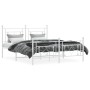 Estructura cama metal con cabecero y estribo blanco 160x200 cm de , Camas y somieres - Ref: Foro24-374409, Precio: 123,94 €, ...