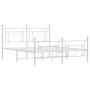 Estructura cama metal con cabecero y estribo blanco 160x200 cm de , Camas y somieres - Ref: Foro24-374409, Precio: 123,94 €, ...