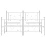 Estructura cama metal con cabecero y estribo blanco 160x200 cm de , Camas y somieres - Ref: Foro24-374409, Precio: 123,94 €, ...