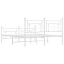 Estructura cama metal con cabecero y estribo blanco 160x200 cm de , Camas y somieres - Ref: Foro24-374409, Precio: 123,94 €, ...