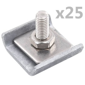 Conector de enrejado 25 sets plateado de vidaXL, Accesorios para rejas y vallas - Ref: Foro24-144500, Precio: 35,01 €, Descue...