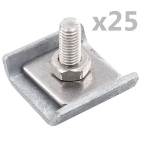 Conector de enrejado 25 sets plateado de vidaXL, Accesorios para rejas y vallas - Ref: Foro24-144500, Precio: 34,29 €, Descue...