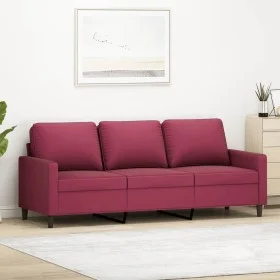 Sofá de 3 plazas de terciopelo rojo tinto 180 cm de , Sofás - Ref: Foro24-359213, Precio: 243,92 €, Descuento: %