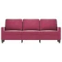 Sofá de 3 plazas de terciopelo rojo tinto 180 cm de , Sofás - Ref: Foro24-359213, Precio: 243,92 €, Descuento: %