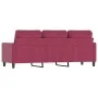Sofá de 3 plazas de terciopelo rojo tinto 180 cm de , Sofás - Ref: Foro24-359213, Precio: 243,92 €, Descuento: %