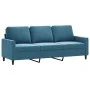 Sofá de 3 plazas terciopelo azul 180 cm de , Sofás - Ref: Foro24-359218, Precio: 347,43 €, Descuento: %