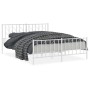 Estructura cama metal con cabecero y estribo blanco 160x200 cm de , Camas y somieres - Ref: Foro24-374507, Precio: 119,89 €, ...