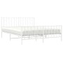 Estructura cama metal con cabecero y estribo blanco 160x200 cm de , Camas y somieres - Ref: Foro24-374507, Precio: 119,89 €, ...