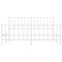 Estructura cama metal con cabecero y estribo blanco 160x200 cm de , Camas y somieres - Ref: Foro24-374507, Precio: 119,89 €, ...