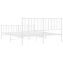 Estructura cama metal con cabecero y estribo blanco 160x200 cm de , Camas y somieres - Ref: Foro24-374507, Precio: 119,89 €, ...