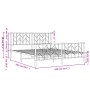 Estructura cama metal con cabecero y estribo blanco 160x200 cm de , Camas y somieres - Ref: Foro24-374507, Precio: 119,89 €, ...