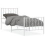 Estructura cama metal con cabecero y pie cama blanca 75x190 cm de , Camas y somieres - Ref: Foro24-374494, Precio: 63,72 €, D...