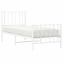 Estructura cama metal con cabecero y pie cama blanca 75x190 cm de , Camas y somieres - Ref: Foro24-374494, Precio: 63,72 €, D...