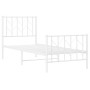 Estructura cama metal con cabecero y pie cama blanca 75x190 cm de , Camas y somieres - Ref: Foro24-374494, Precio: 63,72 €, D...