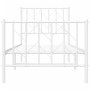 Estructura cama metal con cabecero y pie cama blanca 75x190 cm de , Camas y somieres - Ref: Foro24-374494, Precio: 63,72 €, D...