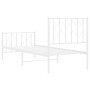 Estructura cama metal con cabecero y pie cama blanca 75x190 cm de , Camas y somieres - Ref: Foro24-374494, Precio: 63,72 €, D...