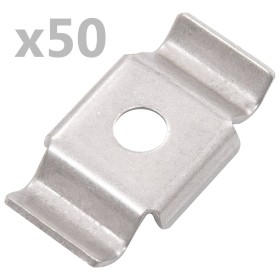 Abrazaderas de mariposa para vallas 50 uds acero inoxidable de vidaXL, Accesorios para rejas y vallas - Ref: Foro24-144508, P...