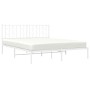 Estructura de cama con cabecero metal blanca 160x200 cm de , Camas y somieres - Ref: Foro24-374489, Precio: 120,44 €, Descuen...