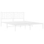 Estructura de cama con cabecero metal blanca 160x200 cm de , Camas y somieres - Ref: Foro24-374489, Precio: 120,44 €, Descuen...