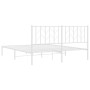 Estructura de cama con cabecero metal blanca 160x200 cm de , Camas y somieres - Ref: Foro24-374489, Precio: 120,44 €, Descuen...