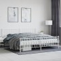 Estructura cama metal con cabecero y estribo blanco 200x200 cm de , Camas y somieres - Ref: Foro24-374511, Precio: 142,27 €, ...