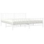 Estructura cama metal con cabecero y estribo blanco 200x200 cm de , Camas y somieres - Ref: Foro24-374511, Precio: 142,27 €, ...