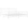 Estructura cama metal con cabecero y estribo blanco 200x200 cm de , Camas y somieres - Ref: Foro24-374511, Precio: 142,27 €, ...