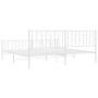 Estructura cama metal con cabecero y estribo blanco 200x200 cm de , Camas y somieres - Ref: Foro24-374511, Precio: 142,27 €, ...