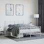 Estructura cama metal con cabecero y estribo blanco 140x200 cm de , Camas y somieres - Ref: Foro24-374505, Precio: 104,46 €, ...