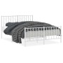 Estructura cama metal con cabecero y estribo blanco 140x200 cm de , Camas y somieres - Ref: Foro24-374505, Precio: 104,46 €, ...