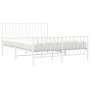 Estructura cama metal con cabecero y estribo blanco 140x200 cm de , Camas y somieres - Ref: Foro24-374505, Precio: 104,46 €, ...