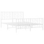Estructura cama metal con cabecero y estribo blanco 140x200 cm de , Camas y somieres - Ref: Foro24-374505, Precio: 104,46 €, ...