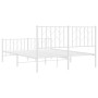 Estructura cama metal con cabecero y estribo blanco 140x200 cm de , Camas y somieres - Ref: Foro24-374505, Precio: 104,46 €, ...