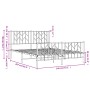 Estructura cama metal con cabecero y estribo blanco 140x200 cm de , Camas y somieres - Ref: Foro24-374505, Precio: 104,46 €, ...