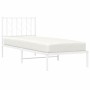 Estructura de cama de metal con cabecero blanco 80x200 cm de , Camas y somieres - Ref: Foro24-374477, Precio: 62,57 €, Descue...