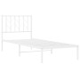 Estructura de cama de metal con cabecero blanco 80x200 cm de , Camas y somieres - Ref: Foro24-374477, Precio: 62,57 €, Descue...