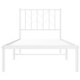 Estructura de cama de metal con cabecero blanco 80x200 cm de , Camas y somieres - Ref: Foro24-374477, Precio: 62,57 €, Descue...