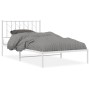 Estructura de cama de metal con cabecero blanco 107x203 cm de , Camas y somieres - Ref: Foro24-374482, Precio: 68,80 €, Descu...