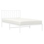 Estructura de cama de metal con cabecero blanco 107x203 cm de , Camas y somieres - Ref: Foro24-374482, Precio: 68,80 €, Descu...