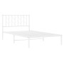 Estructura de cama de metal con cabecero blanco 107x203 cm de , Camas y somieres - Ref: Foro24-374482, Precio: 68,80 €, Descu...