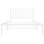 Estructura de cama de metal con cabecero blanco 107x203 cm de , Camas y somieres - Ref: Foro24-374482, Precio: 68,80 €, Descu...